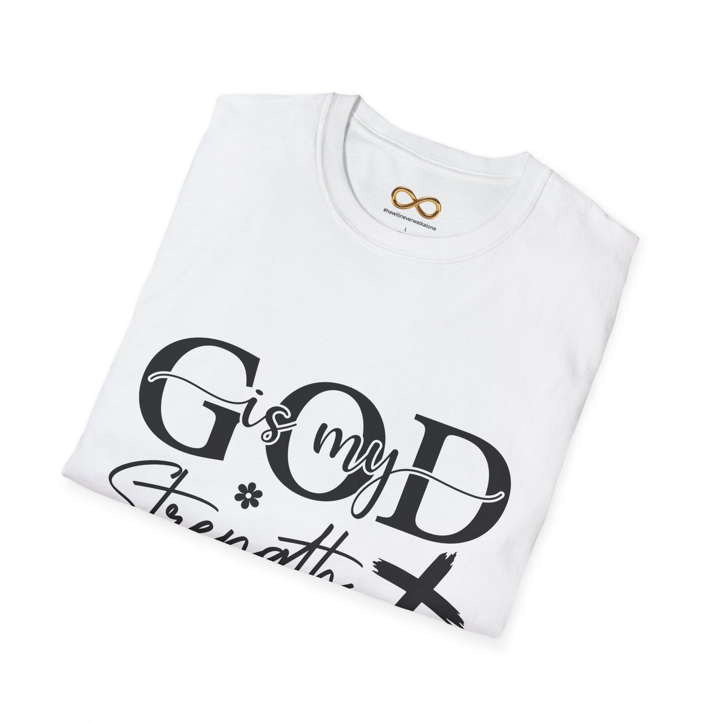 God Is My Strength Psalm 28:7 Christian T-Shirt — Faith Cross Tee