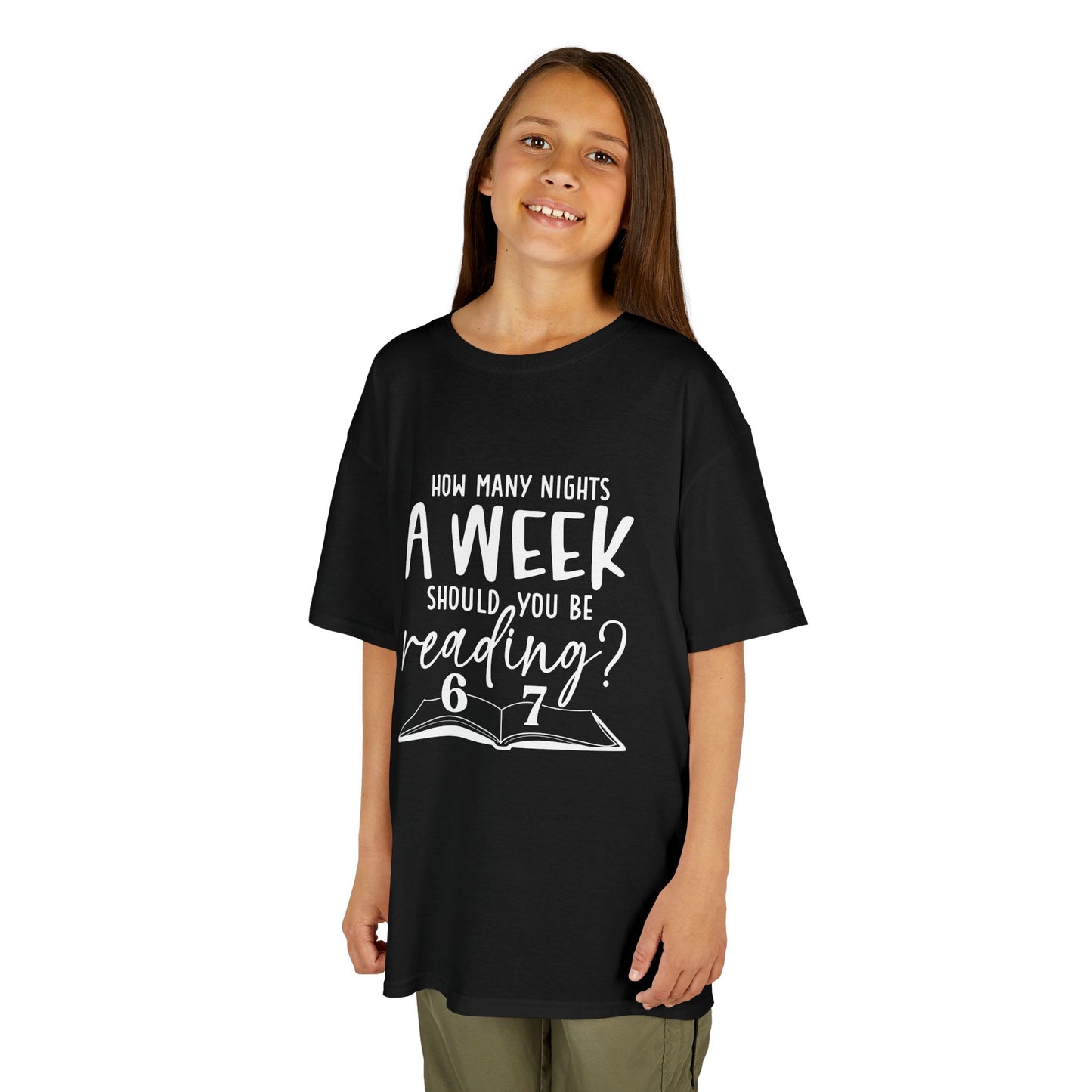 Kids Tee — “How Many Nights a Week Should You Be Reading? 6 or 7”