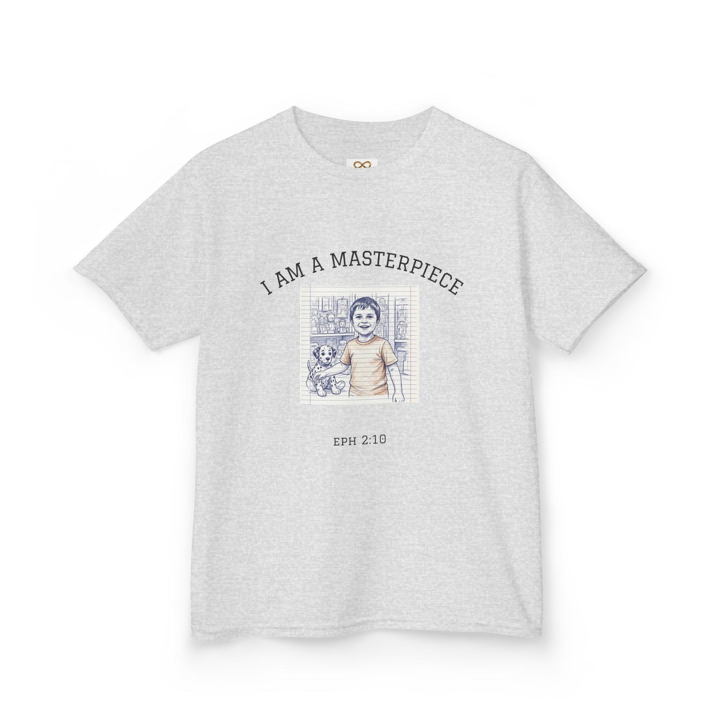 Kids 'I Am A Masterpiece' Cotton Tee, Fun Gift for Children, Birthday Party Shirt, Family Photos, Play Dates, Encouragement Apparel